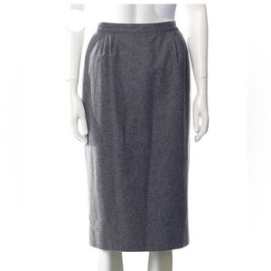 Pendleton Wool Charcoal Gray Long Pencil Skirt Lined Back Zipper Dry Cleaned 14
